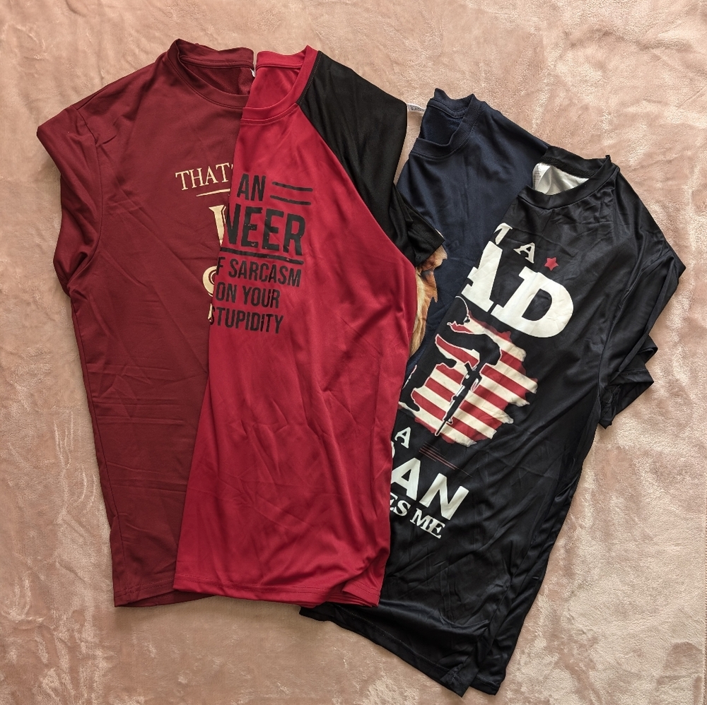 4 New screen print T-shirts (XL)
